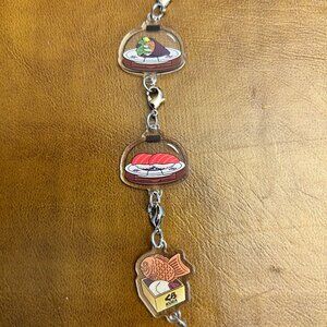 Lot of 3 - 2025 Kura Sushi Connectable Acrylic Charms Taiyaki Hand Roll Tuna